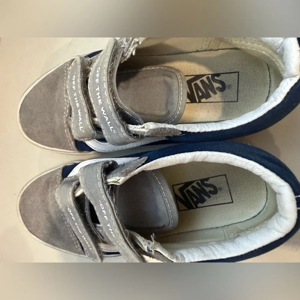 Vans Kids Sneakers Size 13 Old School V Logo Pop Skate Shoes Unisex Blue/Gray‎